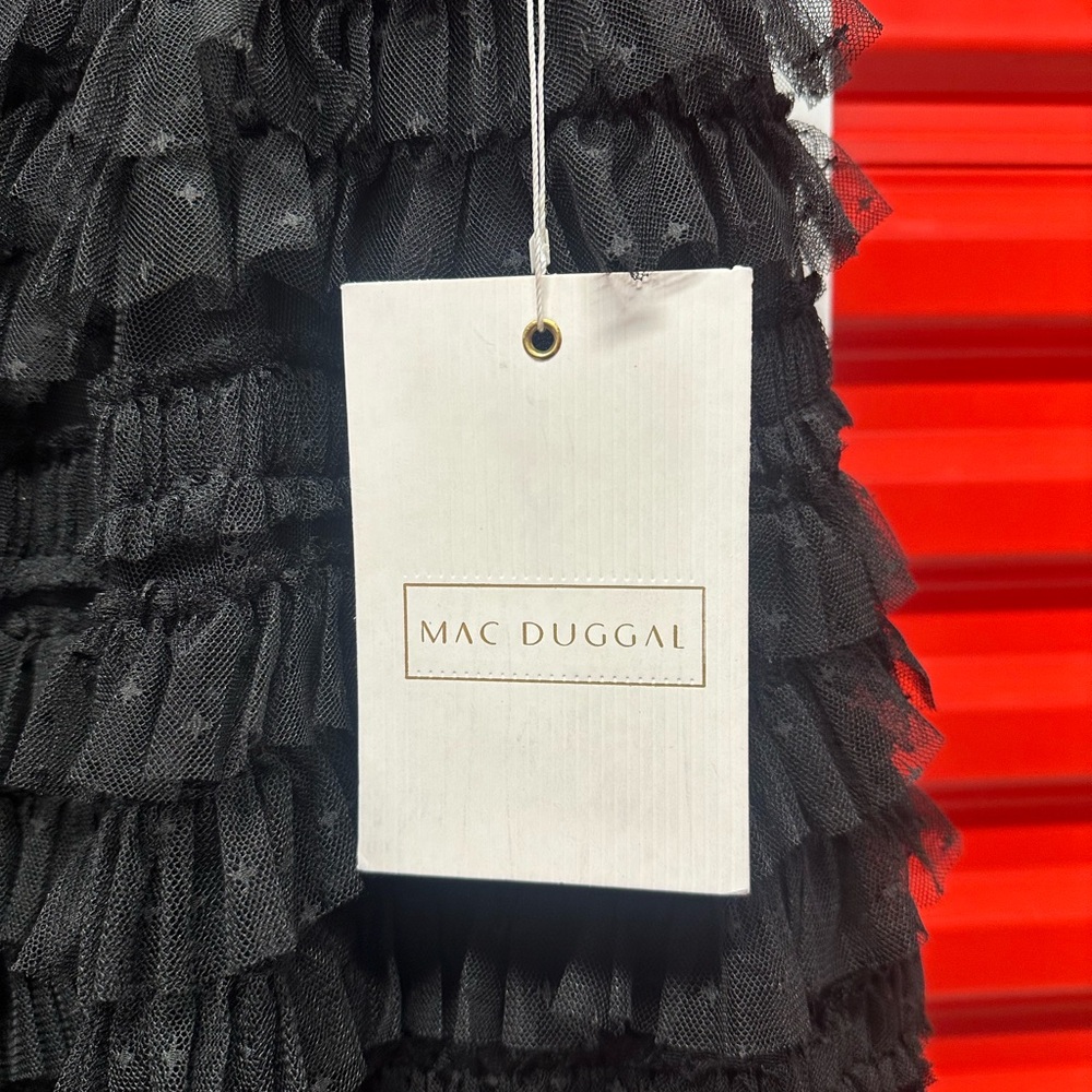 Black Ruffle Cap Sleeve Tiered Midi DressRegular price$398 USD - Picture 11 of 12